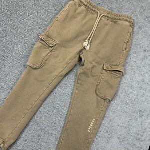 Young LA Sweatpants Mens Medium Brown Rambo Cargo Joggers Lounge Gym
